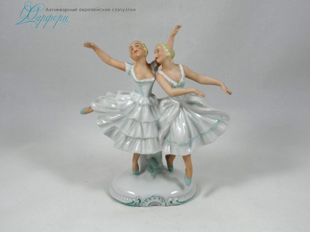 Антикварная фарфоровая статуэтка "Юные балерины" Unterweissbach