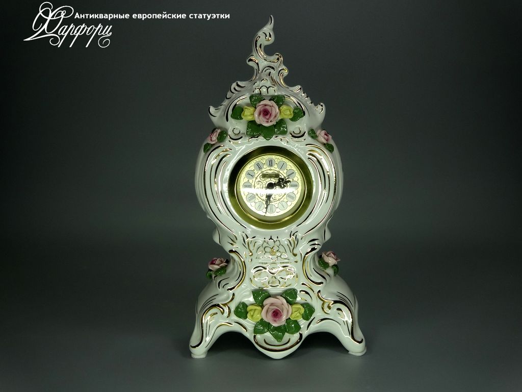 Антикварная фарфоровая статуэтка "Фарфоровые часы" Dresden