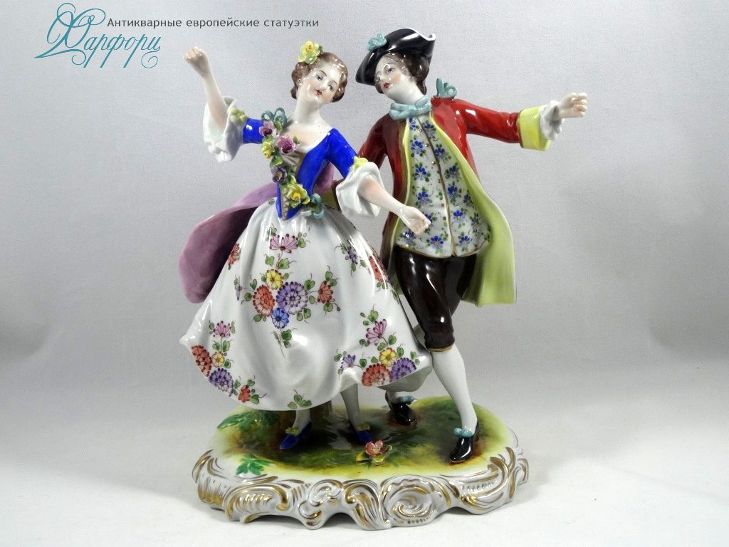 Фарфоровая статуэтка "Танцующая пара" Volkstedt