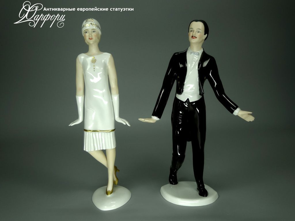 Антикварная фарфоровая статуэтка "Пара Ар-Деко" Wallendorf Антикварная фарфоровая статуэтка "Пара Ар-Деко" Wallendorf