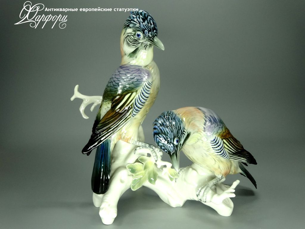 Антикварная фарфоровая статуэтка "Пара соек" KARL ENS Антикварная фарфоровая статуэтка "Пара соек" KARL ENS