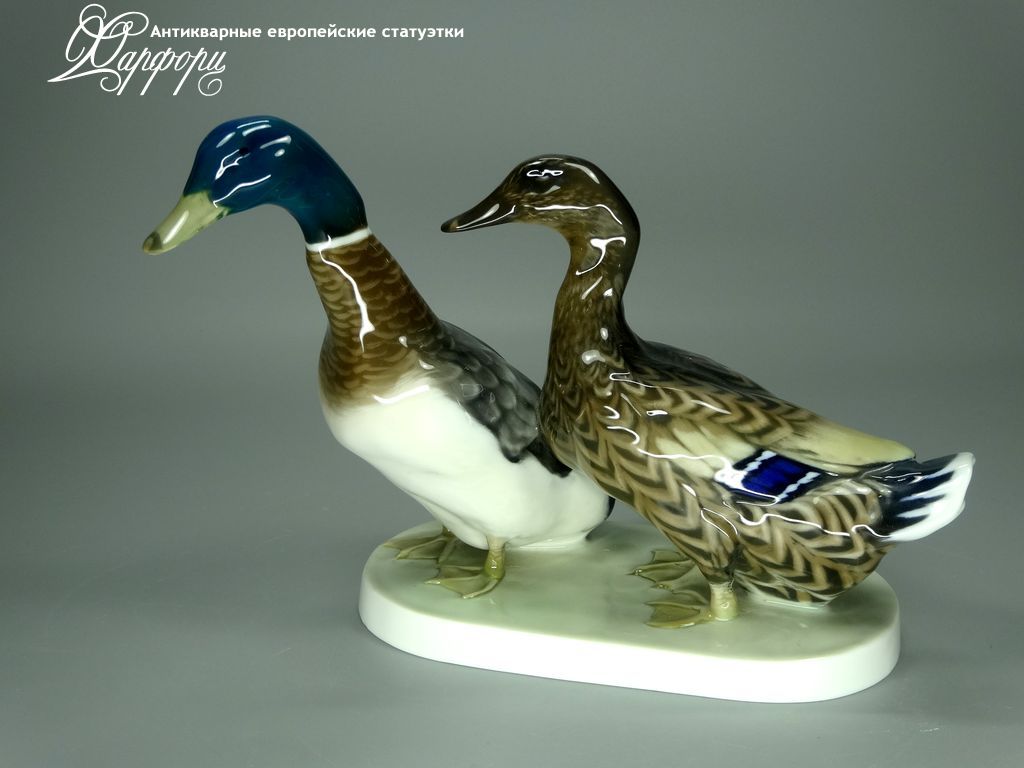 Антикварная фарфоровая статуэтка "Пара уточек" Rosenthal