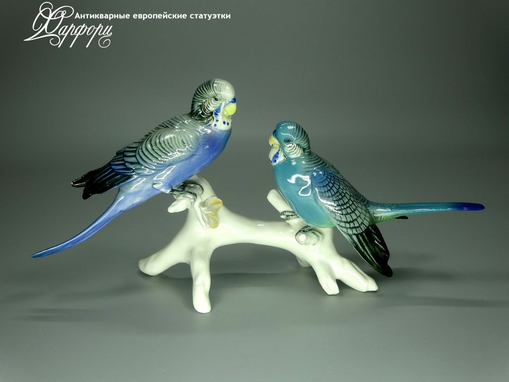 Антикварная фарфоровая статуэтка "Пара волнистых попугаев" KARL ENS Антикварная фарфоровая статуэтка "Пара волнистых попугаев" KARL ENS