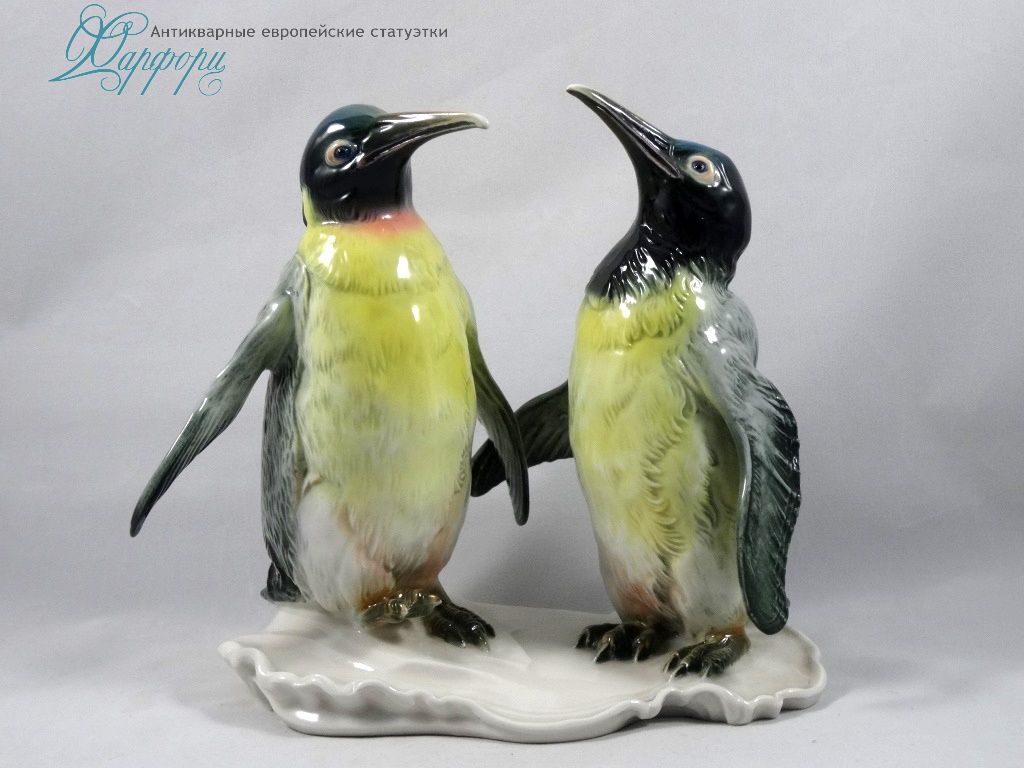 Антикварная фарфоровая статуэтка "Пара пингвинов" KARL ENS