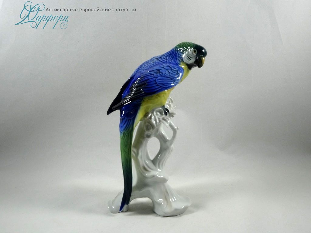 Антикварная фарфоровая статуэтка "Попугай" KARL ENS