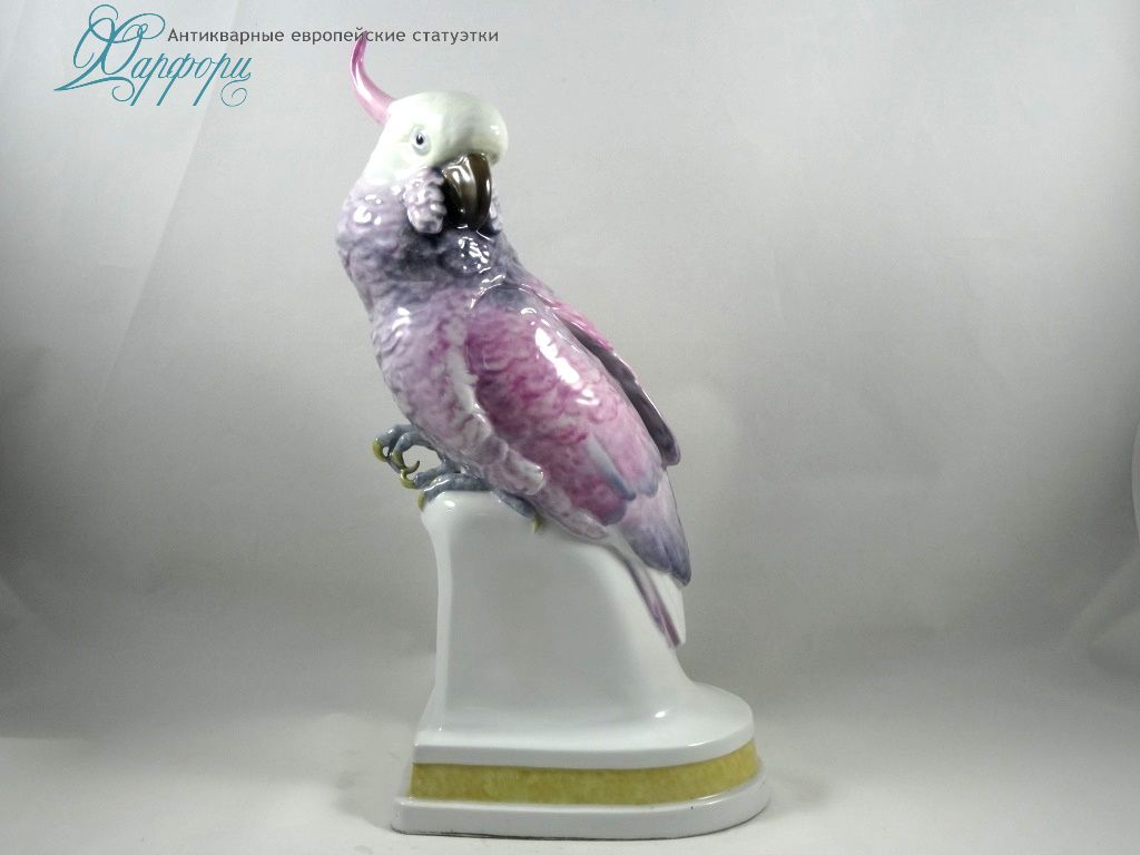 Антикварная фарфоровая статуэтка "Розовый какаду" KARL ENS