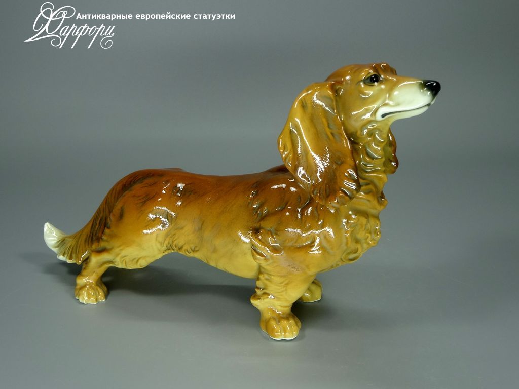 Антикварная фарфоровая статуэтка "Такса" KARL ENS