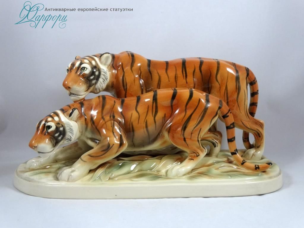 Фарфоровая статуэтка katzhtte "Пара тигров"