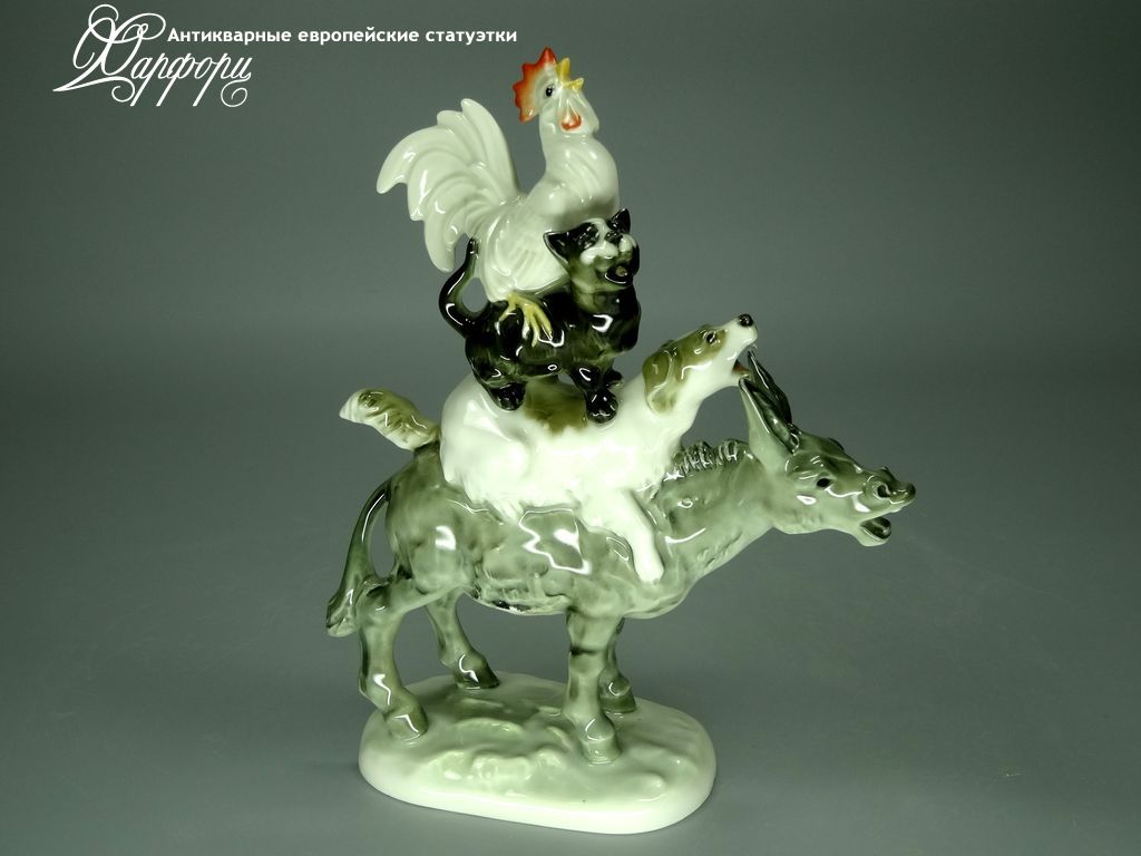 Антикварная фарфоровая статуэтка "Бременские музыканты" Hutschenreuther Антикварная фарфоровая статуэтка "Бременские музыканты" Hutschenreuther