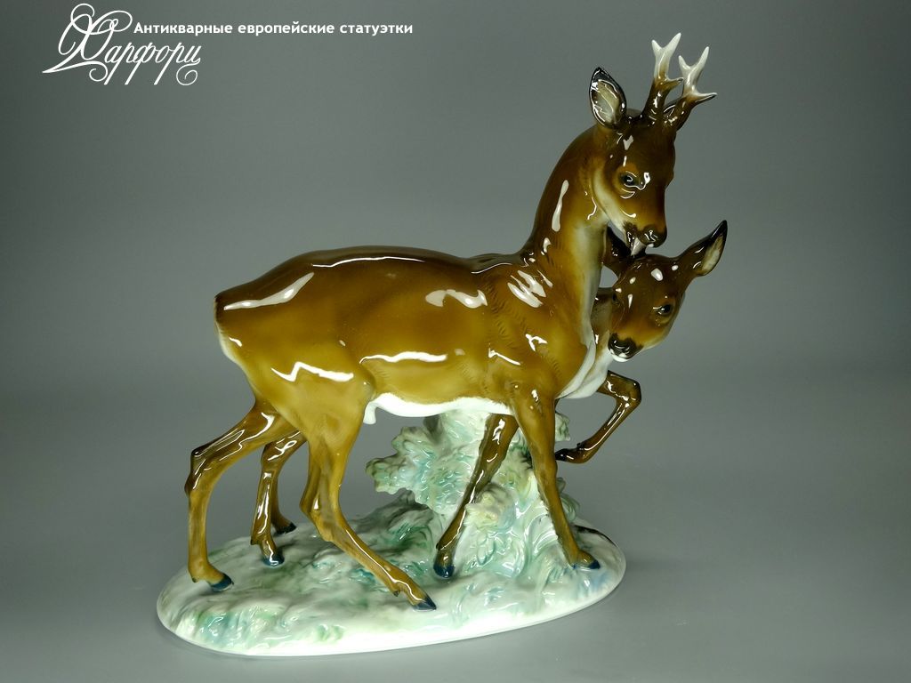 Антикварная фарфоровая статуэтка "Пара косуль" Rosenthal Антикварная фарфоровая статуэтка "Пара косуль" Rosenthal