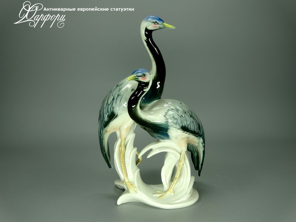 Антикварная фарфоровая статуэтка "Журавли" KARL ENS