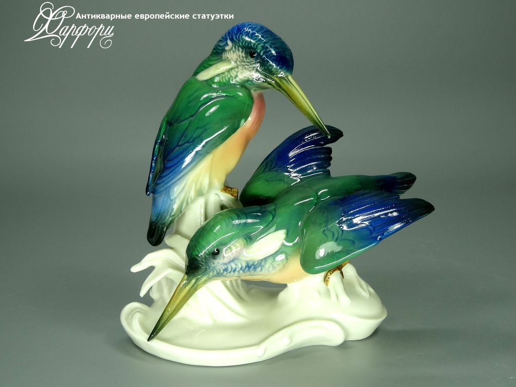 Антикварная фарфоровая статуэтка "Зимородки" KARL ENS