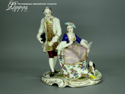 Купить фарфоровые статуэтки Nymphenburg, Визит, Германия