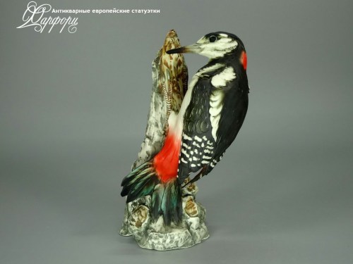 Купить фарфоровые статуэтки Capodimonte, Дятел, Италия